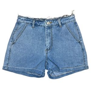 MTH Urban Wear - Paper Bag High Waisted Denim Shorts - Size 28
